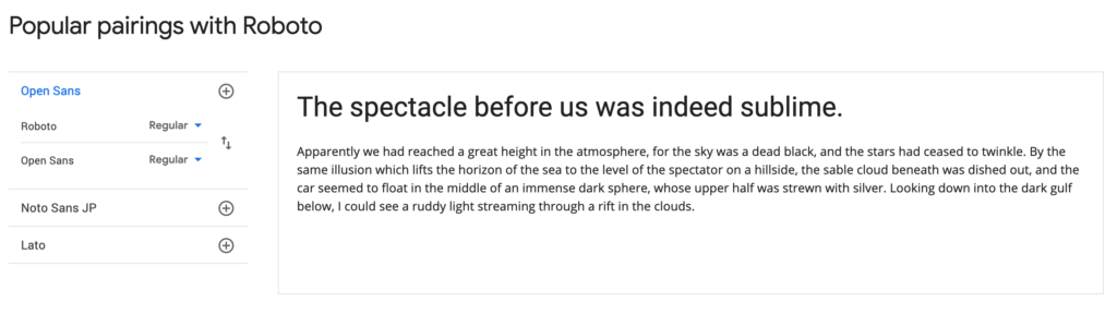 Catálogo de fuentes con Google Fonts