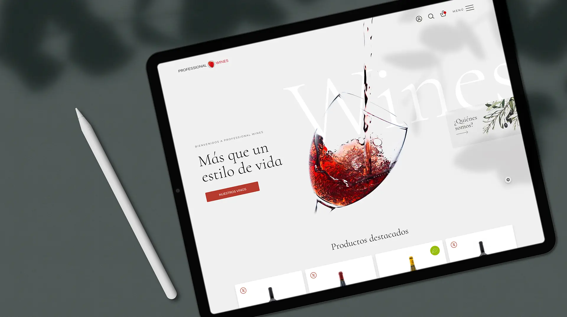 Home web para la marca Professional Wines