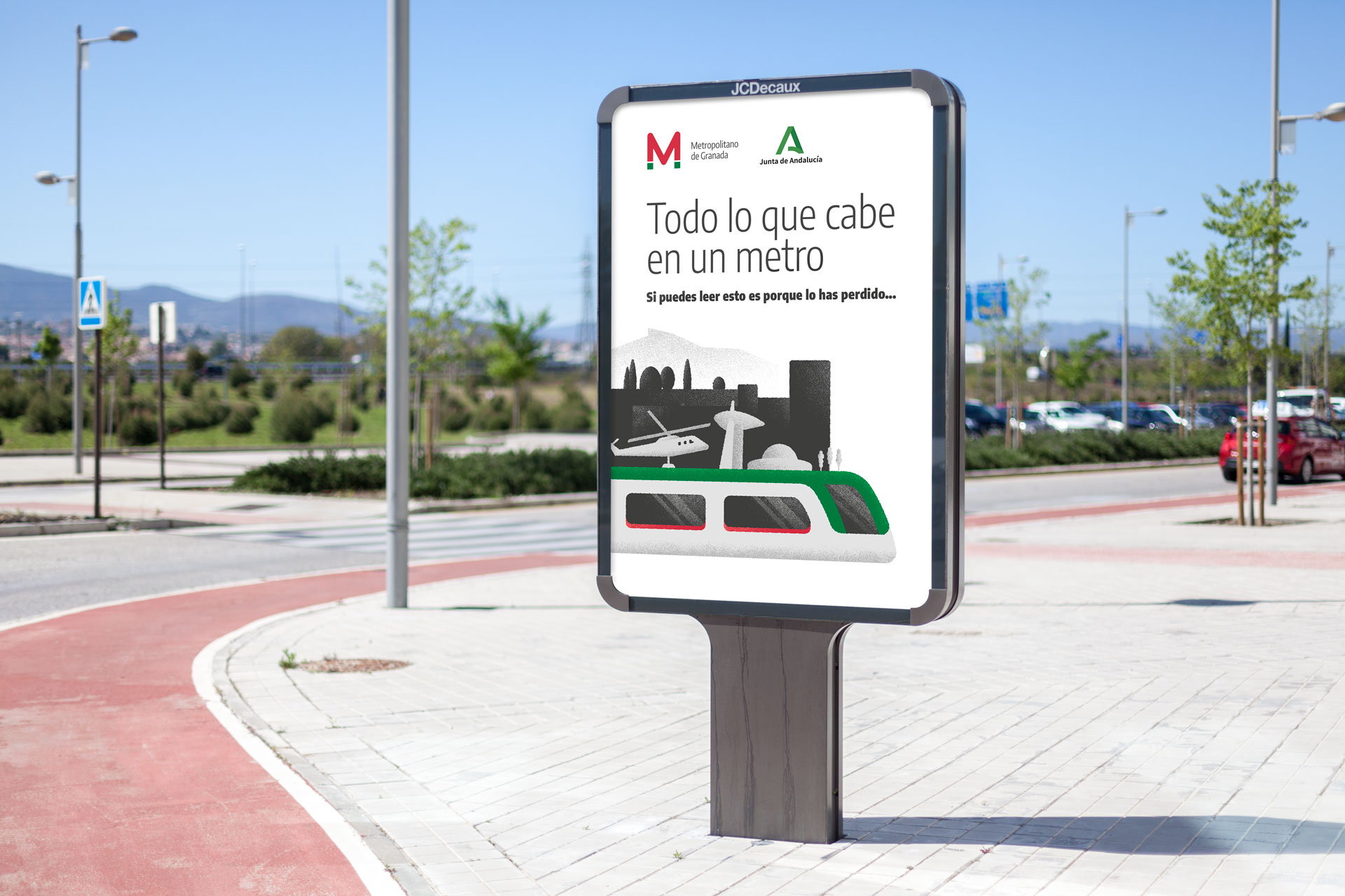 Diseño gráfico de Mupi para Metropolitano de Granada