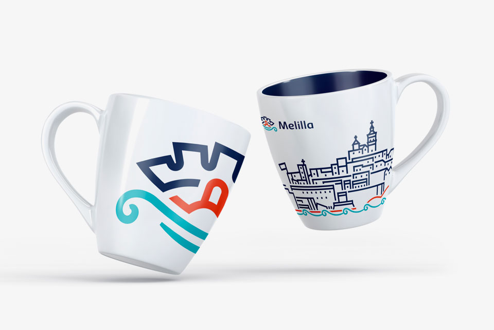 Tazas - Merchandising para la marca Melilla Turismo