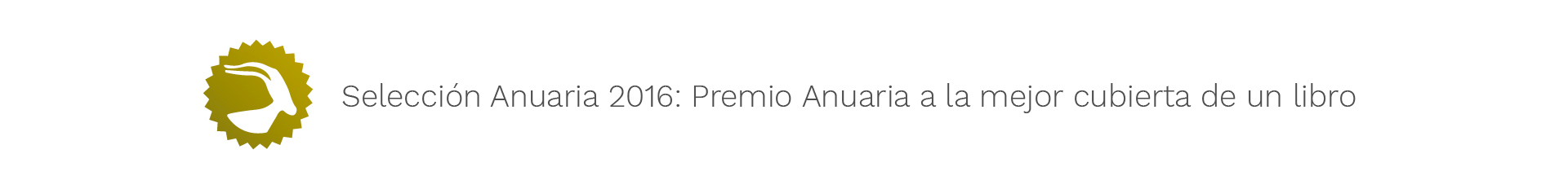 Premio Anuaria - Mejor Cubierta de un libro