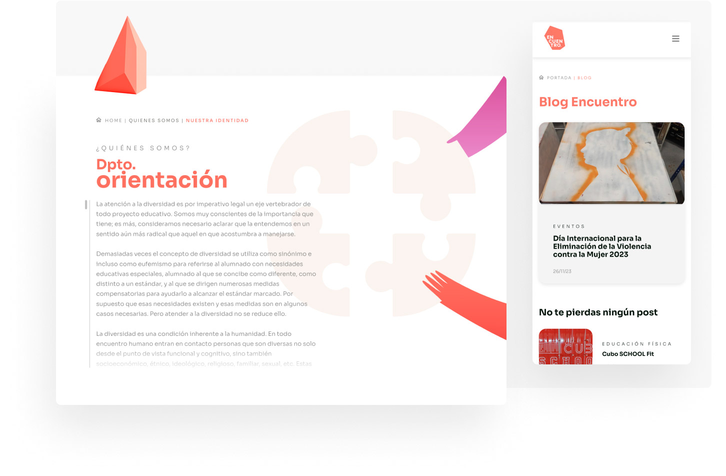 Proyecto web para Encuentro Educación. Estudio de diseño gráfico en Granada y Málaga