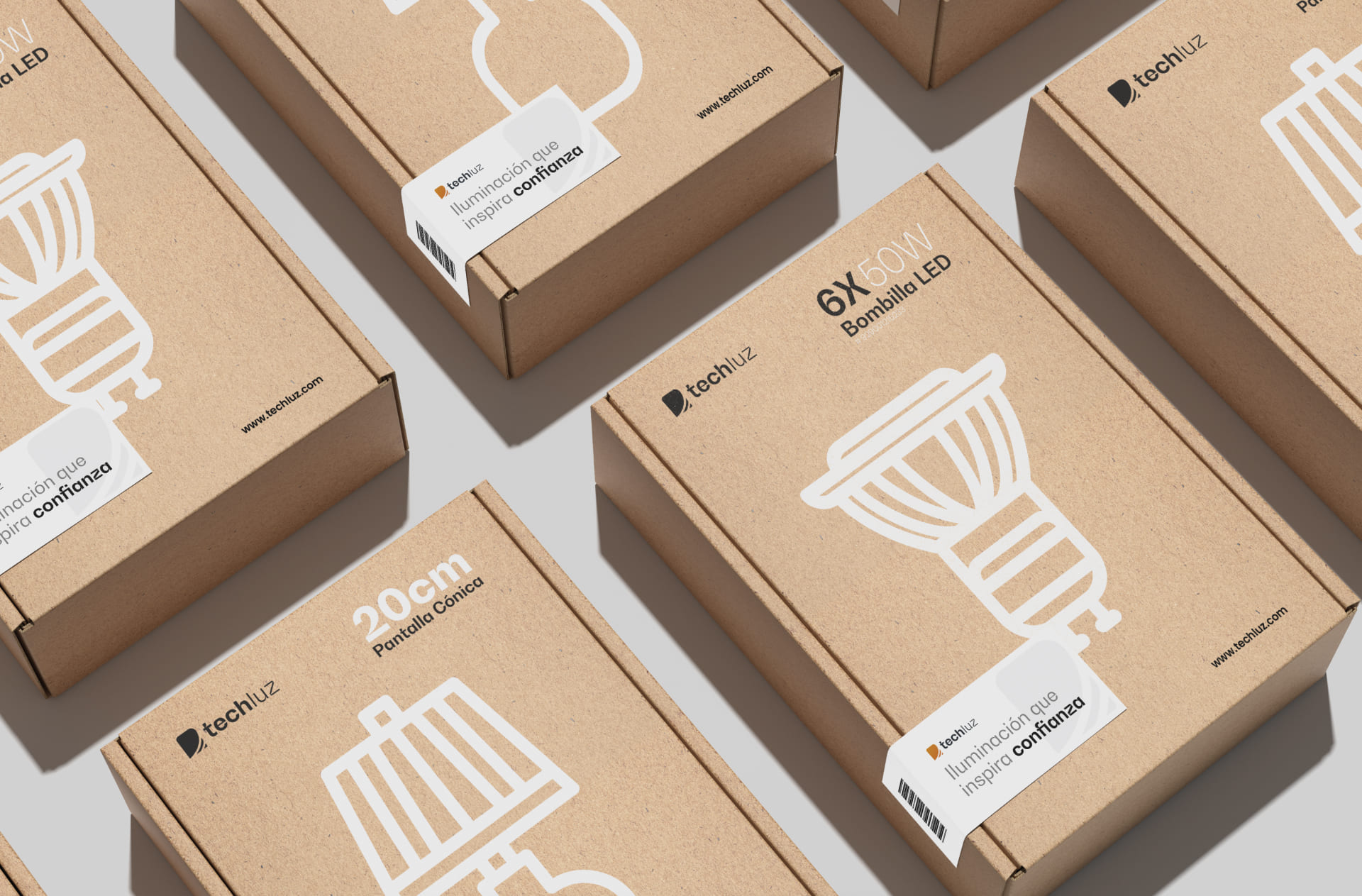 Proyecto de Branding y diseño de marca TechLuz. Estudio de diseño en Granada y Málaga.