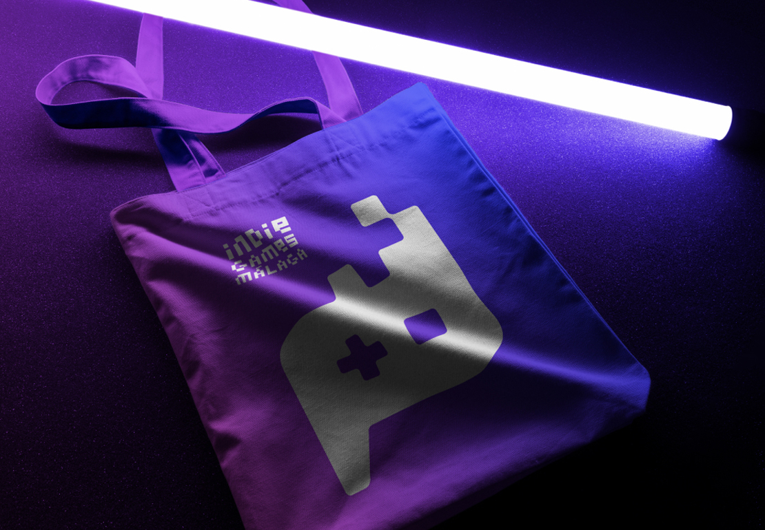 Ejemplo de diseño de identidad visual y branding completo para Indie Games en Fycma Málaga