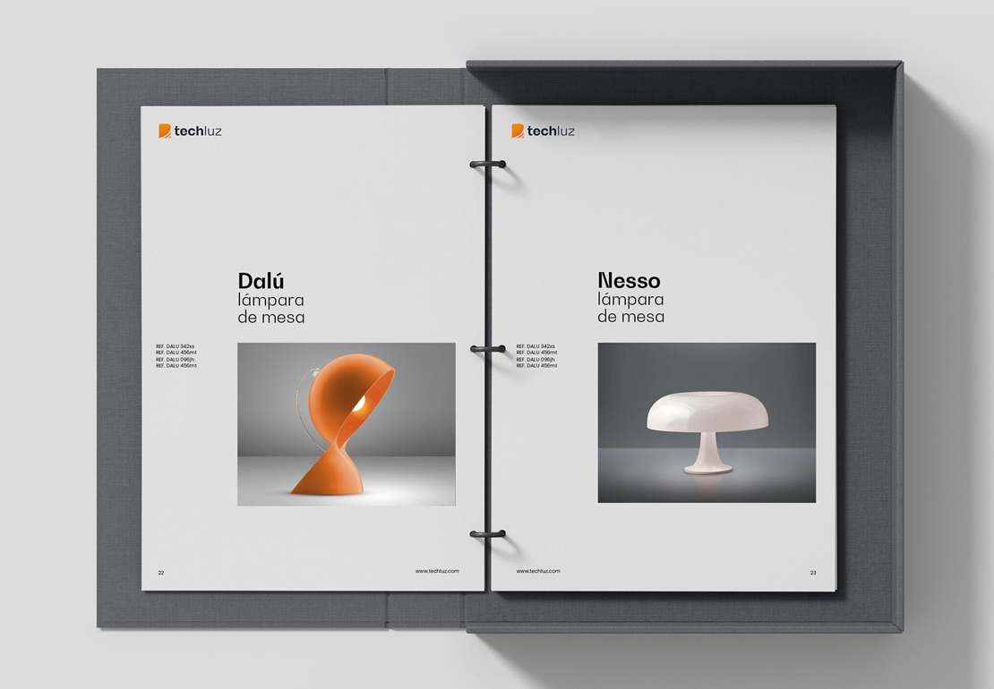 Ejemplo de diseño grafico e identidad visual para Techluz Granada