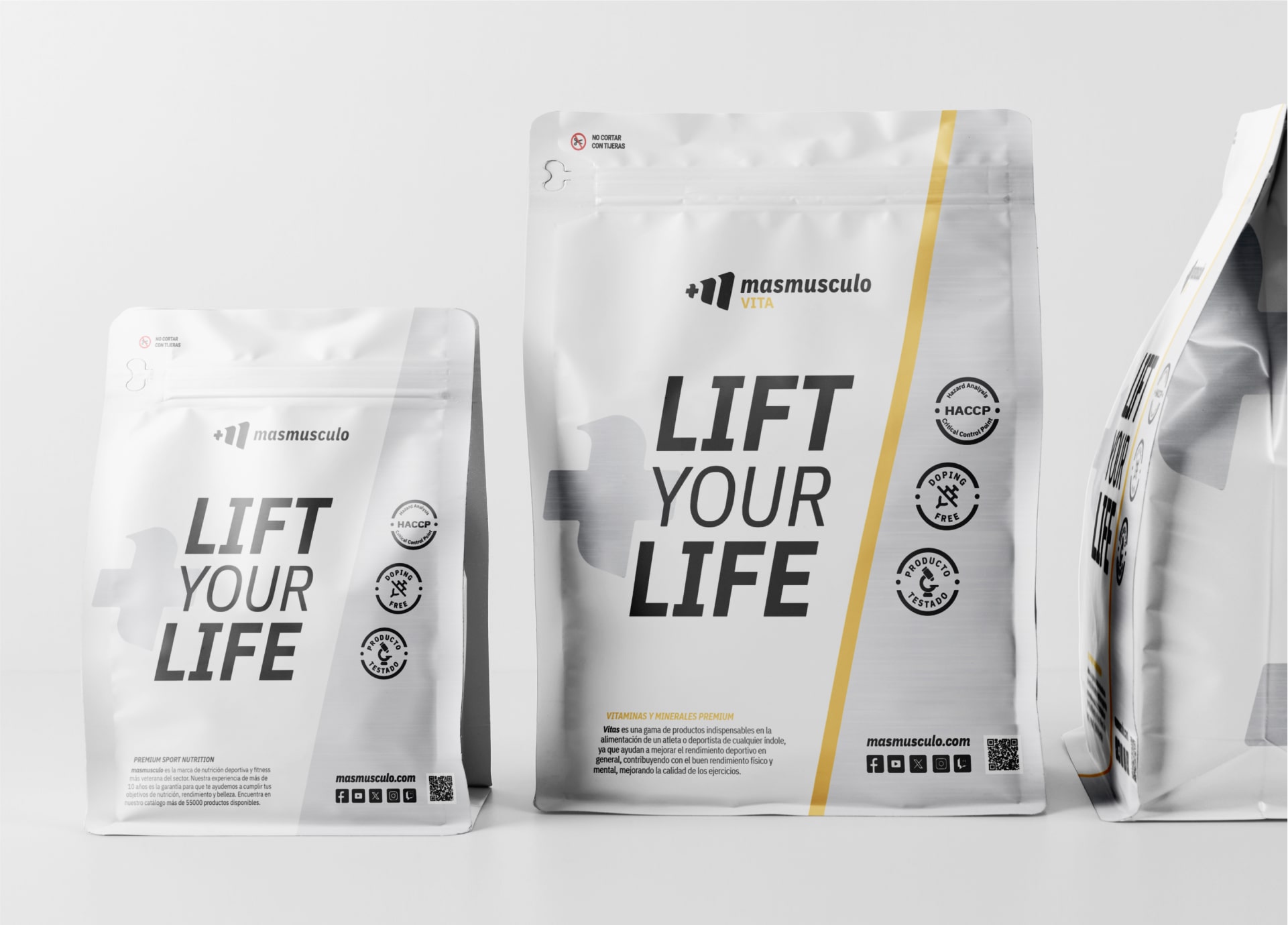 Proyecto de Branding y diseño de marca masmusculo. Estudio de diseño en Granada y Málaga