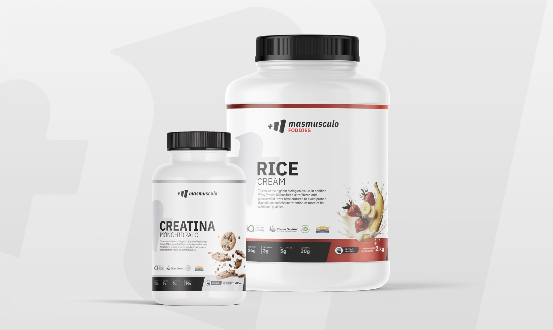 Proyecto de Branding y diseño de marca masmusculo. Estudio de diseño en Granada y Málaga
