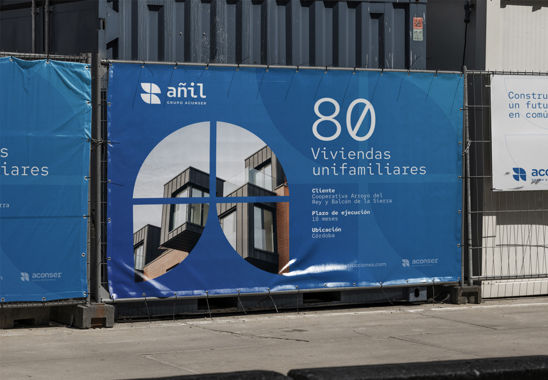 Diseño gráfico para Aconser, empresa constructora de granada