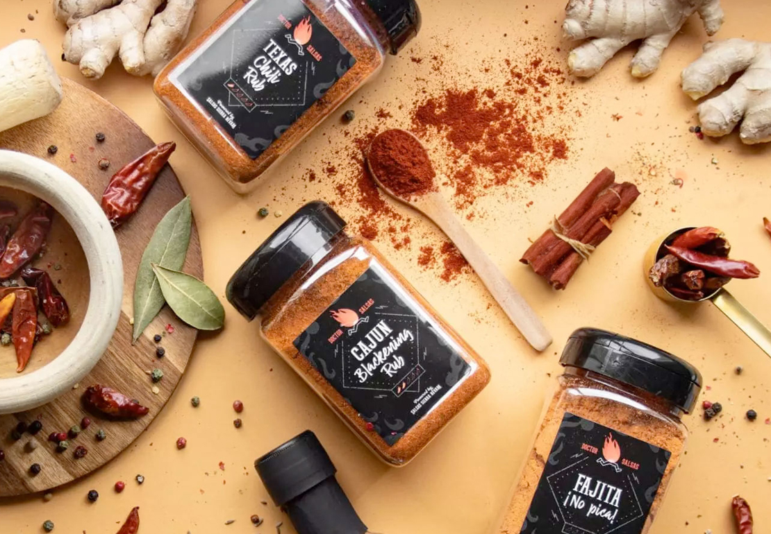 Diseño de packaging para productos de salsas de Doctor Salsas e Ybarra