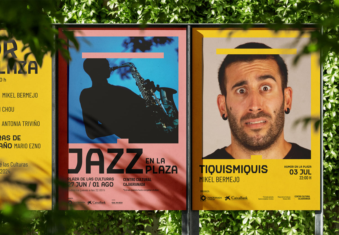 Diseño gráfico de cartelería para eventos en Fundación cajaGranada