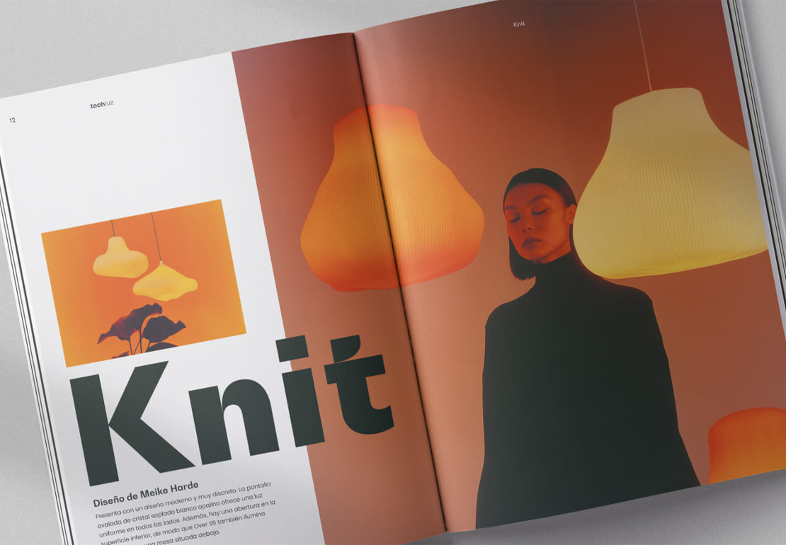 Ejemplo de diseño editorial para Techluz